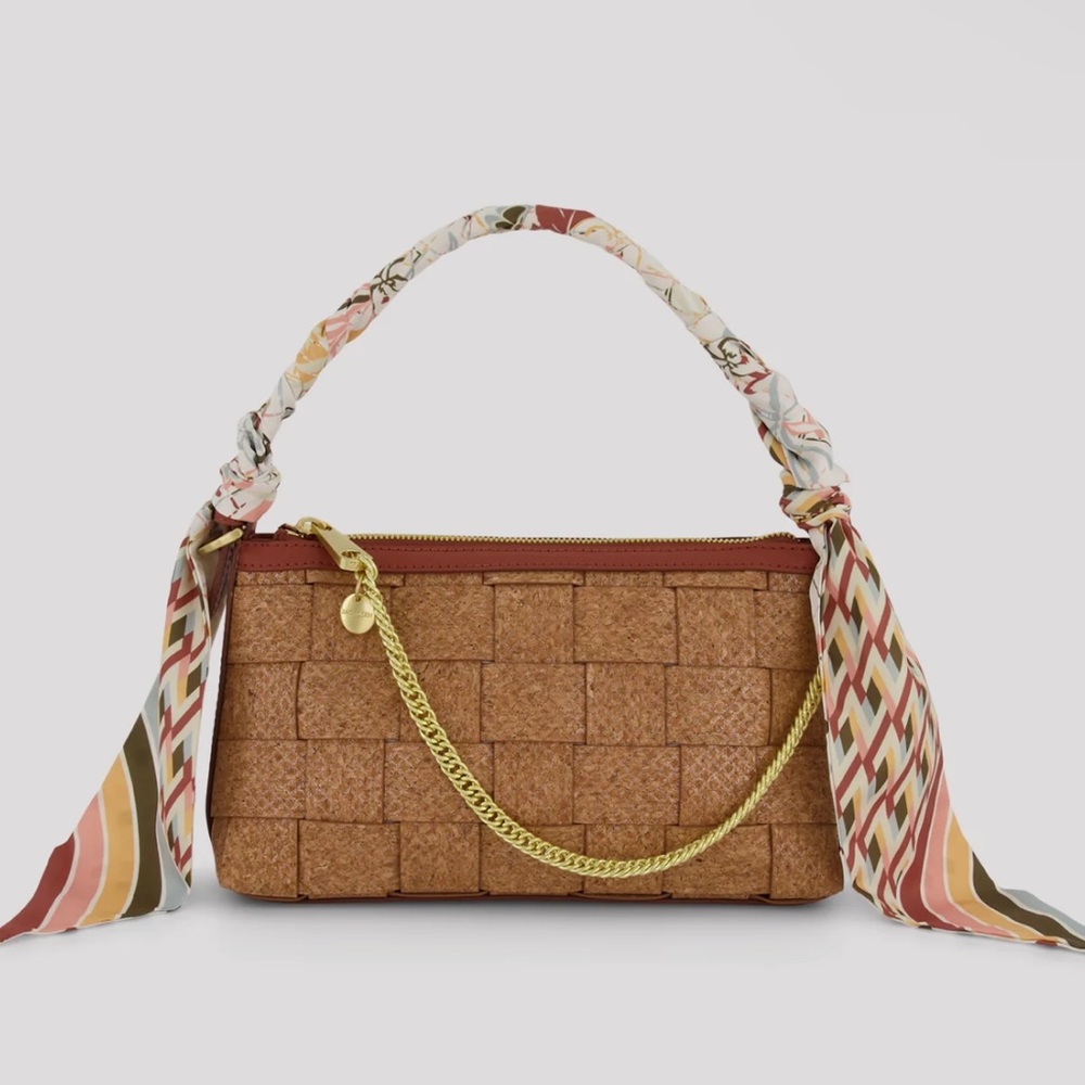 NWT ZAC POSEN zip top crossbody in cork auburn color - Picture 2 of 12